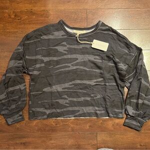 Brand New Z Supply Girls’ Camouflage Sweatshirt - Gray and Black